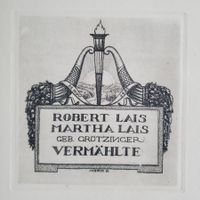 Jugendstil orig. Hochzeitsanzeige Radierung von 1921 Schück