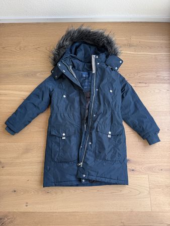 Next Winterjacke blau/petrol gefüttert Kapuze Grösse 134 cm