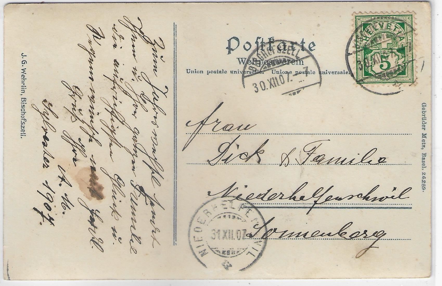 Cartoline postali: Bischofszell - Kirche – Usato da Ettingen venduto da Kartenplanet 1
