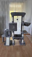 Katzenbaum 127 cm mit 2 Höhlen, Hängematte, Korb & Plattform