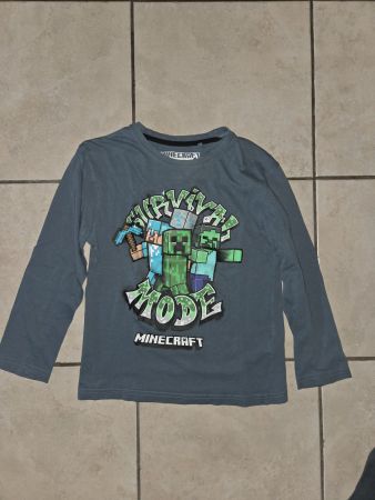 Langarmshirt Minecraft grau Grösse 134 cm guter Zustand