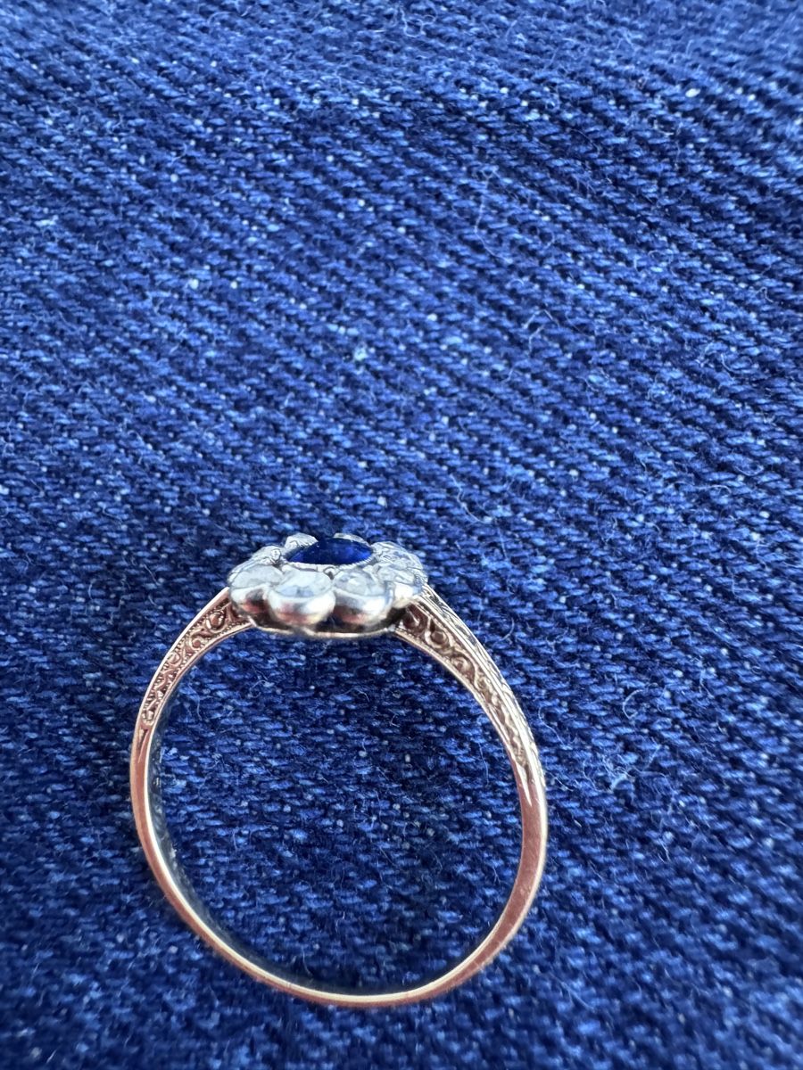 Ringe: Antiker Saphir - Diamant - Ring – Gebraucht aus Wiesendangen von Biker39 3