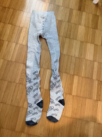 Warme Kinderstrumpfhose mit Raketen, Gr 116/122 Top!