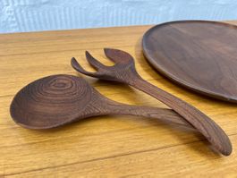 Vintage, 60er Salatabesteck I Teak