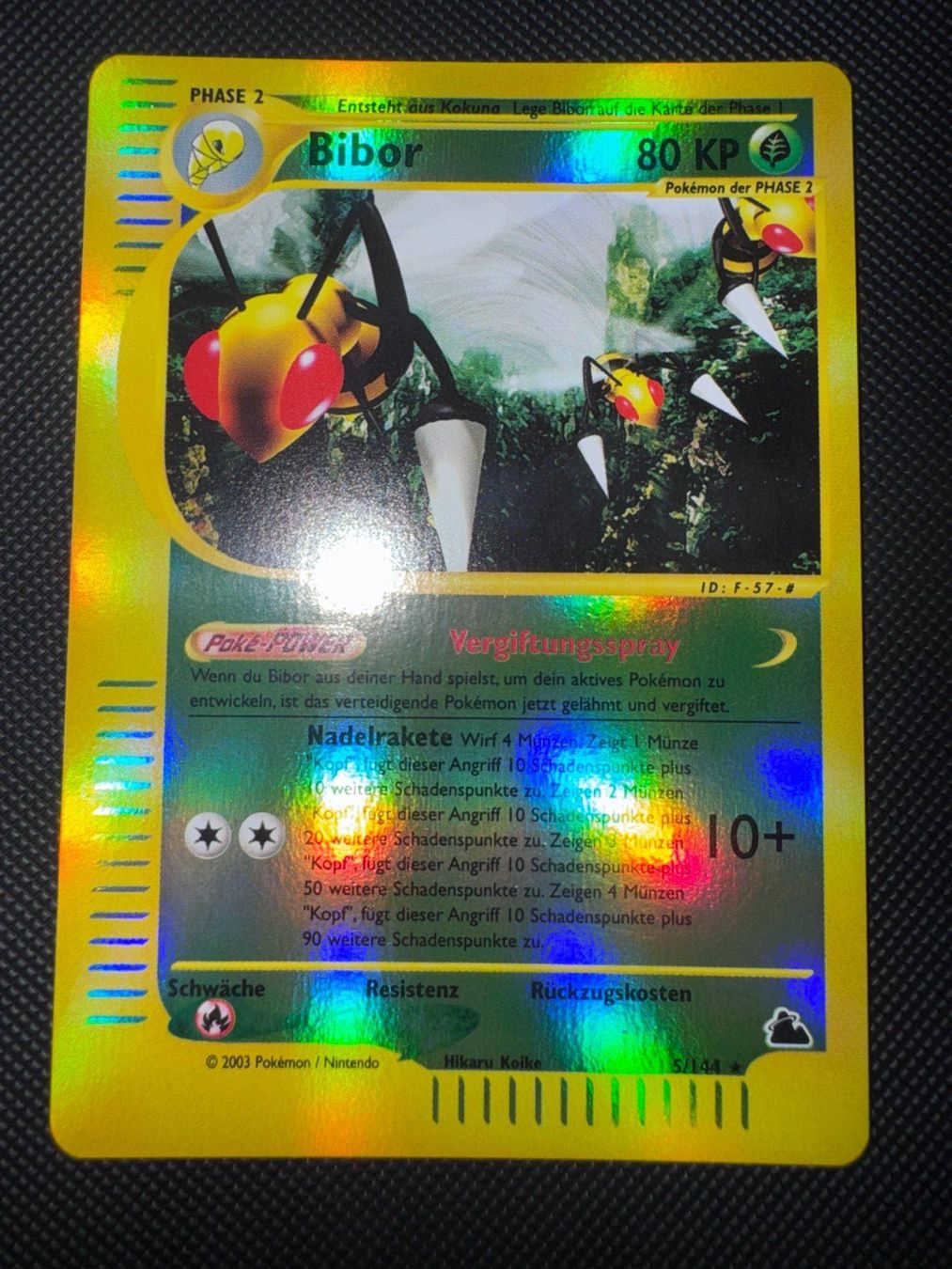 Pokémon Carte collezionabili: Pokemon Bibor Reverse Holo 5/144 - Skyridge - DE – Usato da Erstfeld venduto da PokeSandero 1