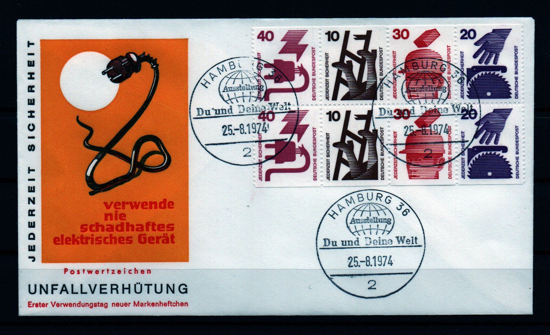 Tutti i francobolli: FDC Unfallverhütung Heftchen BRD 1974 – Usato da Ebikon venduto da bowito
