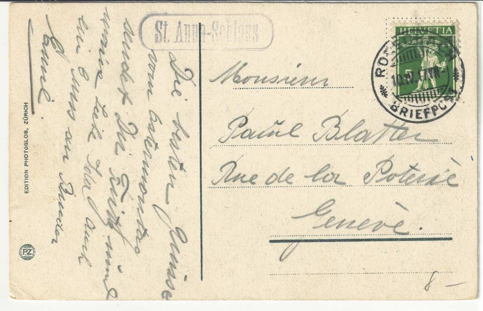 Cartoline postali: St. Annaschloss bei Rorschach mit Bodensee - Litho – Usato da Ettingen venduto da Kartenplanet 1