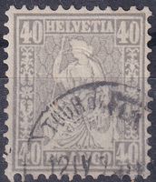 ++++TOP Sitzende Helvetia "40", Nr.42! Befund, SBK 220.-