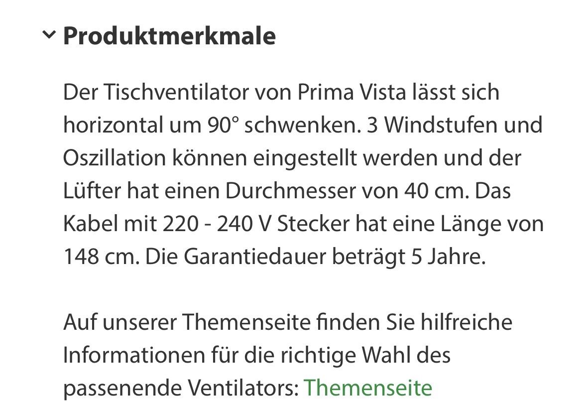 Ventilatoren: Tischventilator Prima Vista – Neu (gemäss Beschreibung) aus Thürnen von Lilie37 6