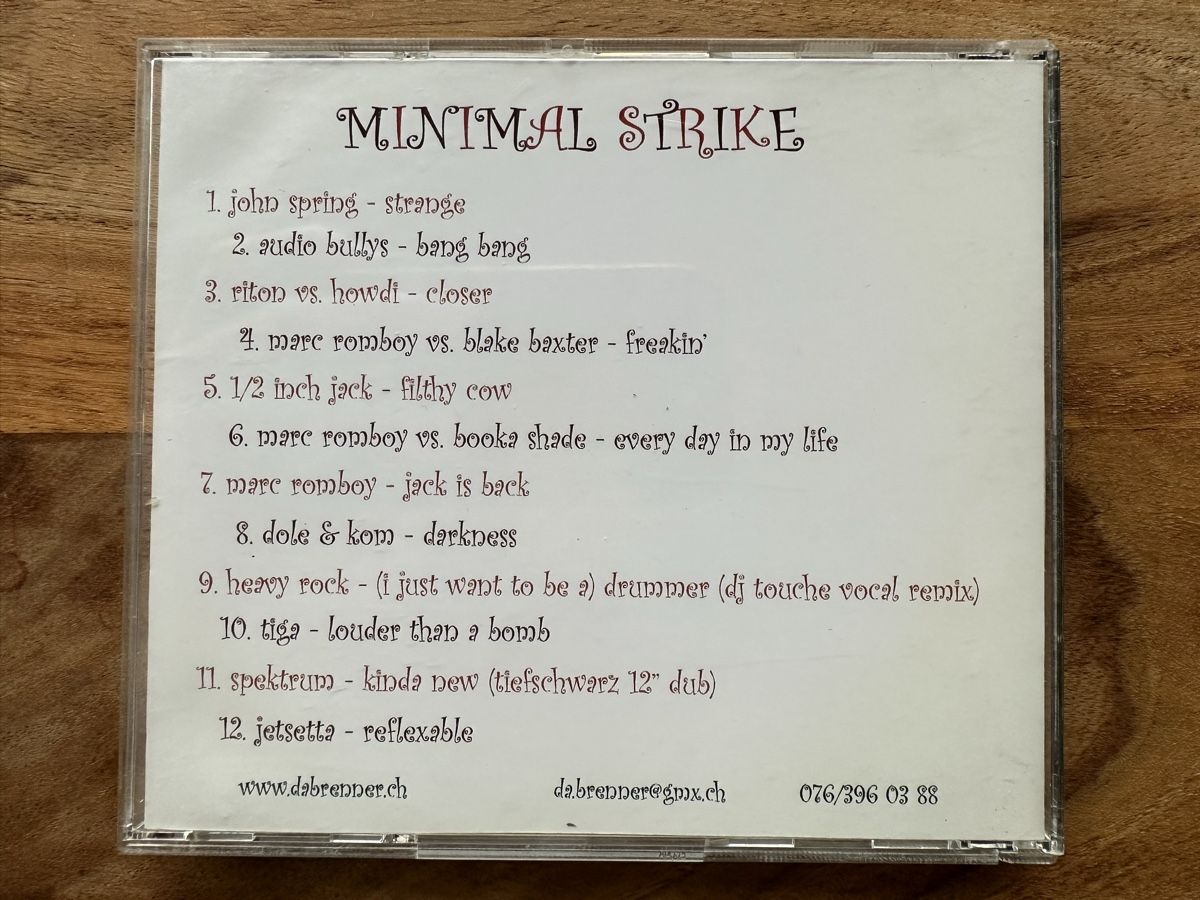 CD: DJ Da Brenner - Minimal Strike – Usato da Horgen venduto da flyingpenguin2000 2