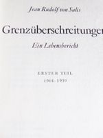 Grenzüberschreitungen -Lebensbericht (1. Teil) J.R. v. SALIS