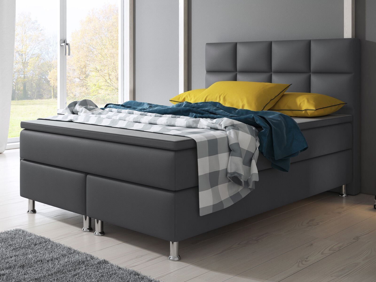 Letti: Boxspringbett 140x200 Anthrazit Hotelbett Bett – Nuovo e nell'imballaggio originale da Wallenwil venduto da toesstal-vertrieb 2