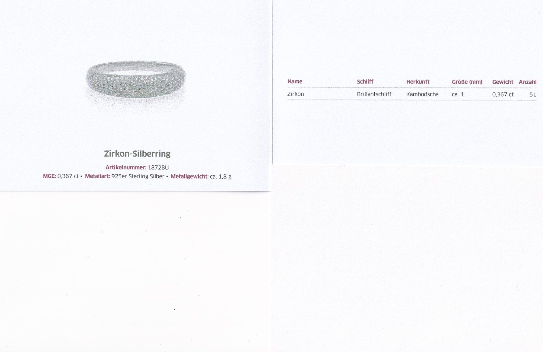 Anelli: Echtschmuck: Zirkon-Silberring 53/17 – Nuovo (secondo la descrizione) da Zuchwil venduto da maumauchi 1