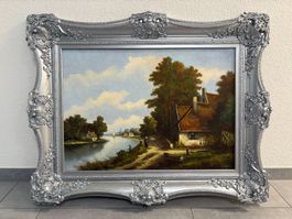 96 cm breitx 76 cm hoch Öl Gemälde Landschaft wunderhübsch
