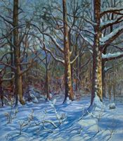 Waldrand im Winter, Öl auf Leinwand, 70x80cm