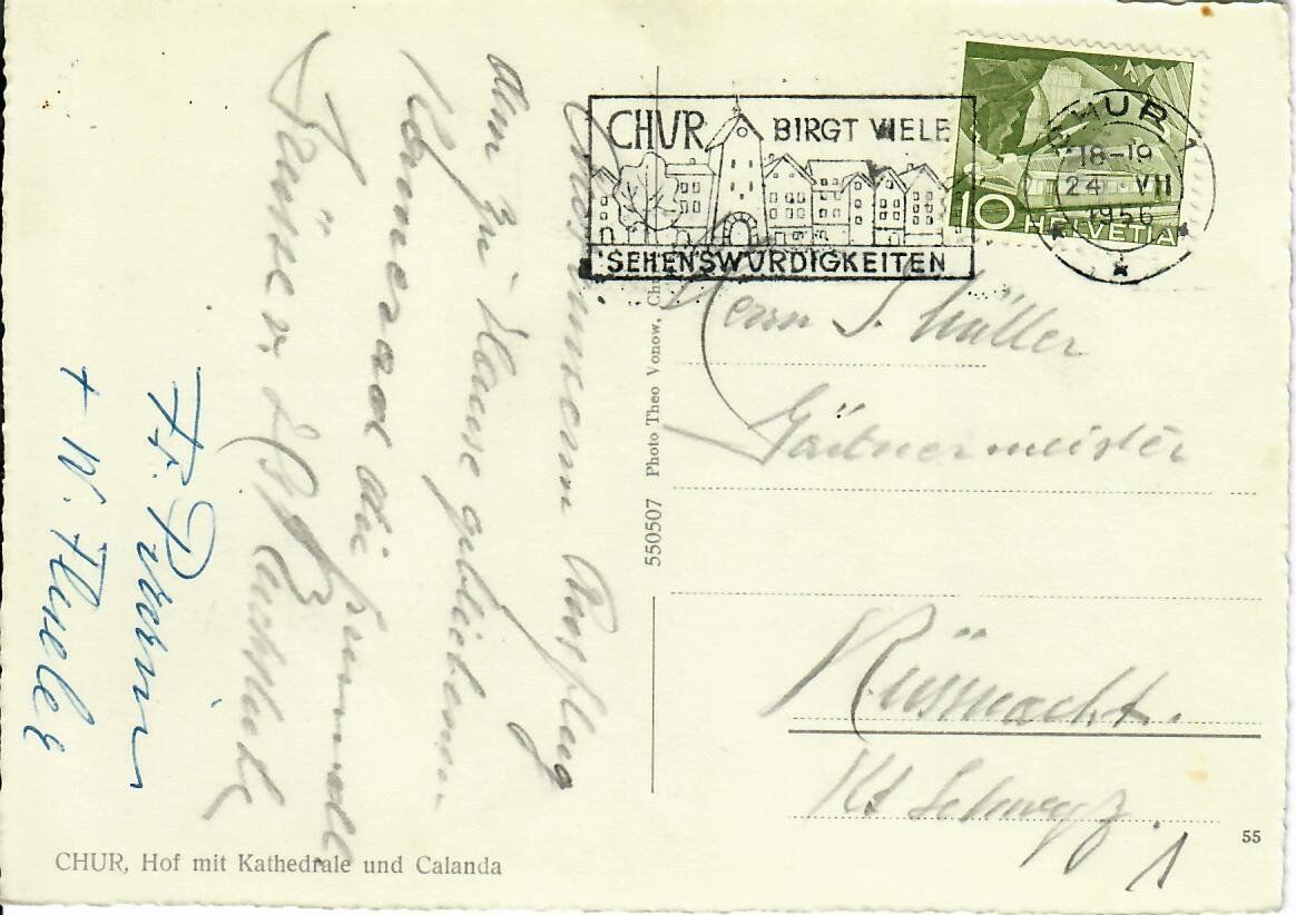 Cartes postales: Chur 1956 – D'occasion à Hochdorf par Ziegel-16 1