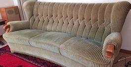 Vintage Cord Polstergarnitur 70er – Sofa + 2 Sessel