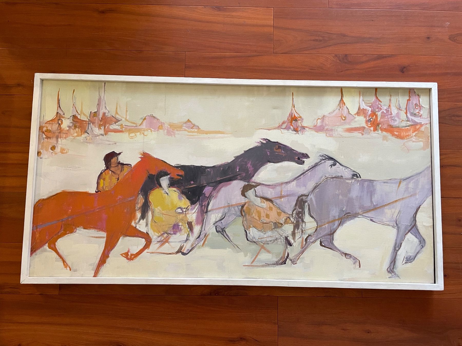 Dipinti: Wunderschönes Oelbild "Trabrennen Arosa" – Usato da Fidaz venduto da KunstsammlerGR60 6