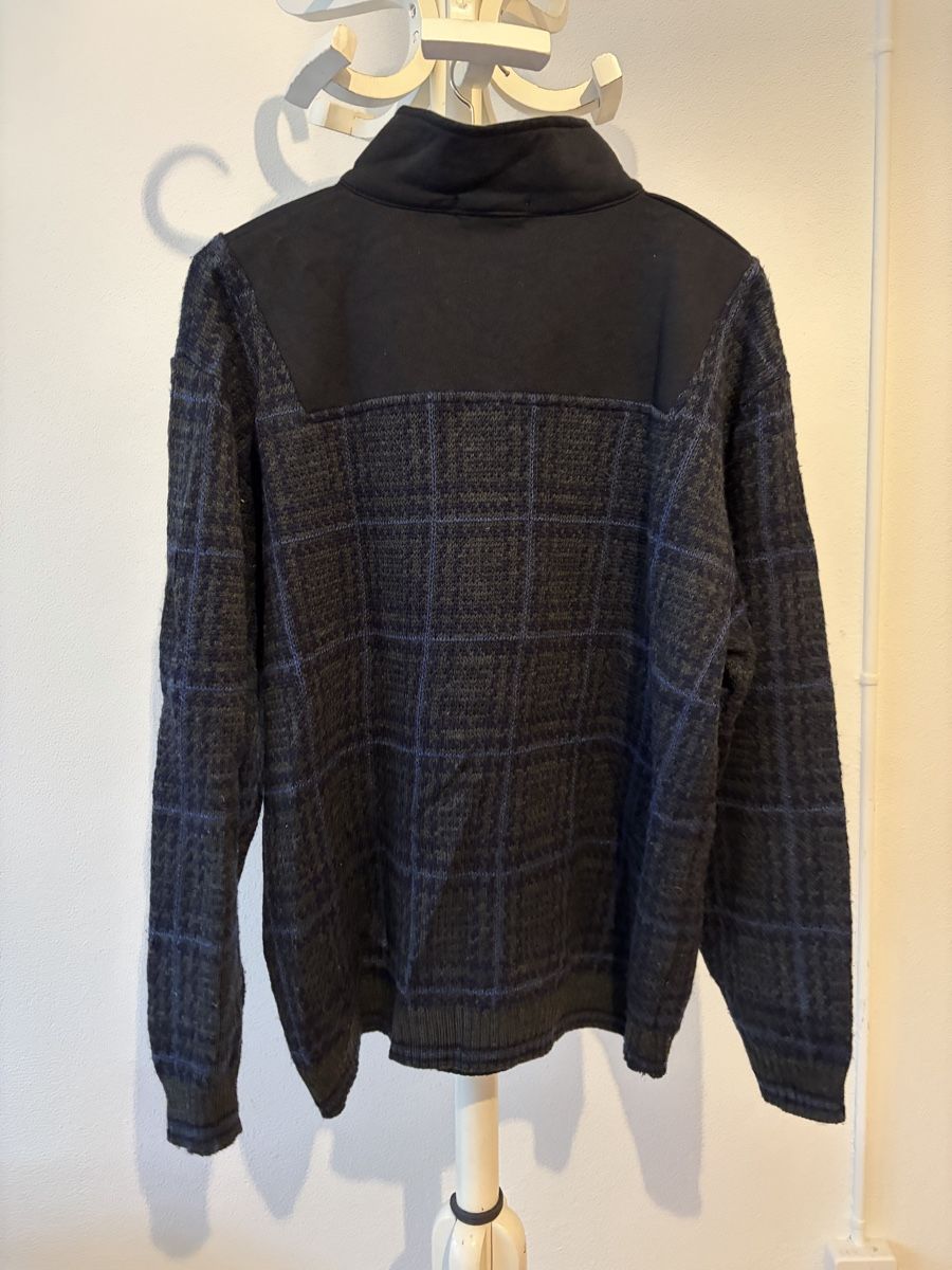 Maglioni & Felpe: Rework Pullover mit Reissverschluss grau kariert – Usato da Luzern venduto da Jules__ 1