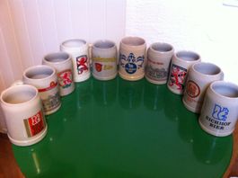 10 verschiedene Bierhumpen 0,4 Liter
