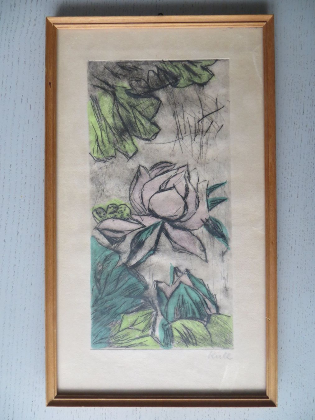 Dipinti: Liny Kull 1919-2007, Originalbild mit Blumenmotiv – Usato da Allenwinden venduto da Elbruba