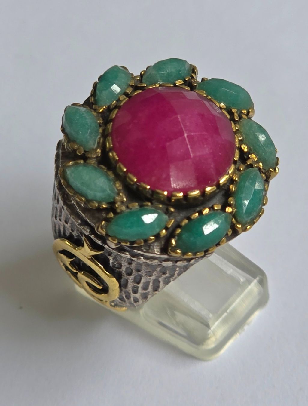 Bagues: Rubin Smaragd Fingerring – Neuf (Voir description) à Zürich par adriben 1