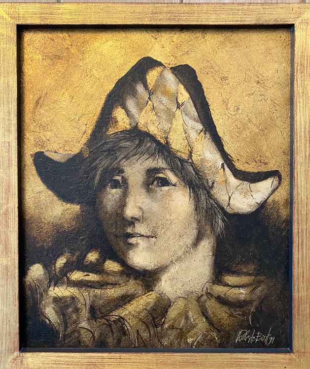 Tableau Ancien Réproduction Peinture Arlequin De Pierre Manzone Clowndecoration Interieur 35 Cmreproduction Sur Toile Imgx1200 3157
