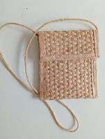Kleine Handy / Umhänge tasche aus Bambus Naturfarbe Neu
