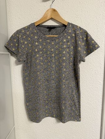 Damen T-Shirt J. Crew grau Sterne gold Grösse S