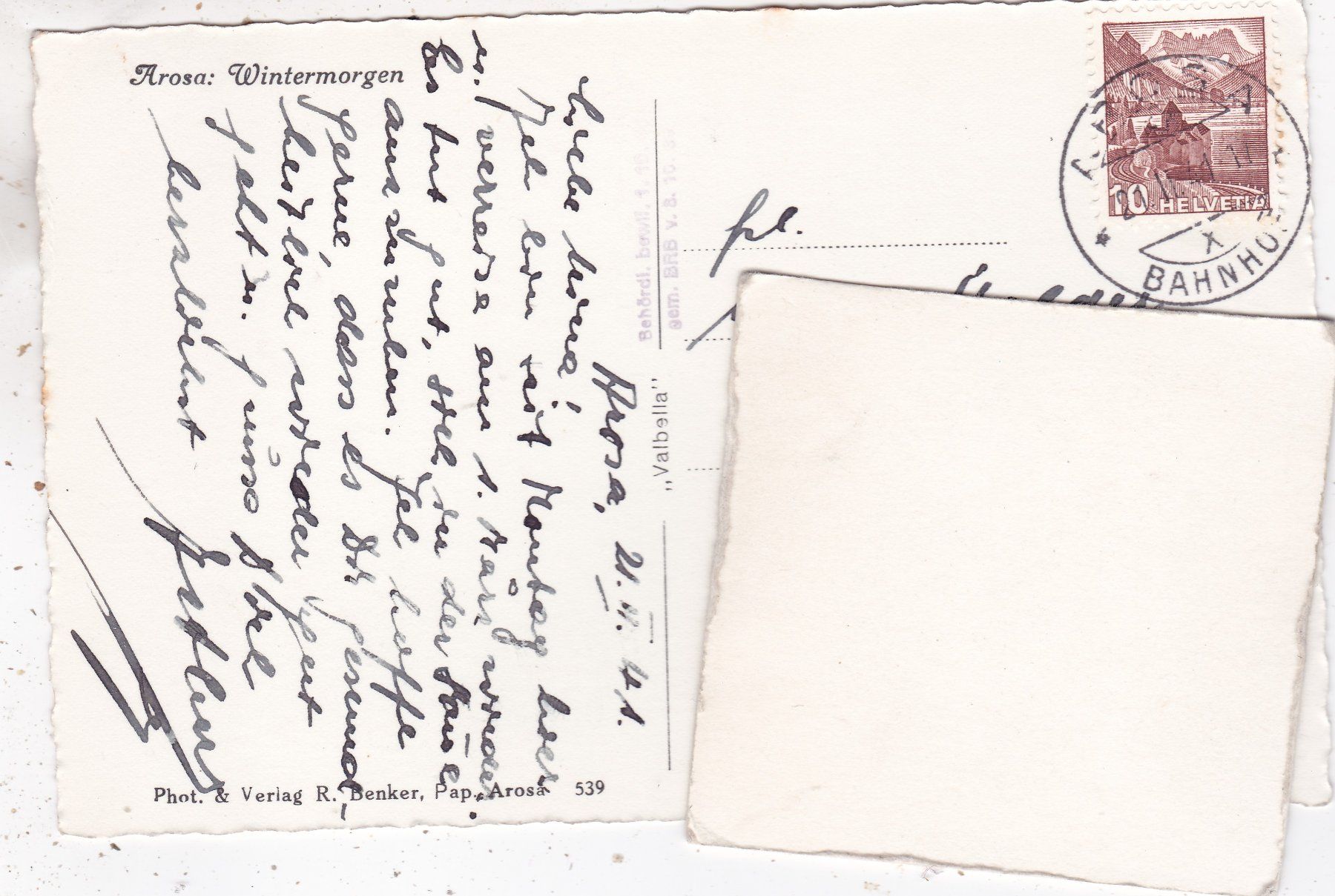 Cartoline postali: Arosa Wintermorgen 1941 – Usato da Herisau venduto da Lisegrat2008 1
