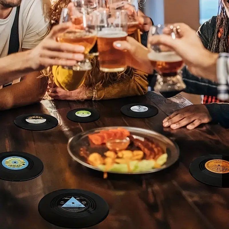 Sottobicchieri: Schallplatten Getränkeuntersetzer Vinyl Retro Bierdeckel – Nuovo e nell'imballaggio originale da Dättlikon venduto da easythings 3