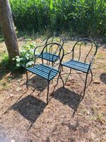 Set von 3 Gartenstühlen mit Holzlatten aus Haushaltauflösung
