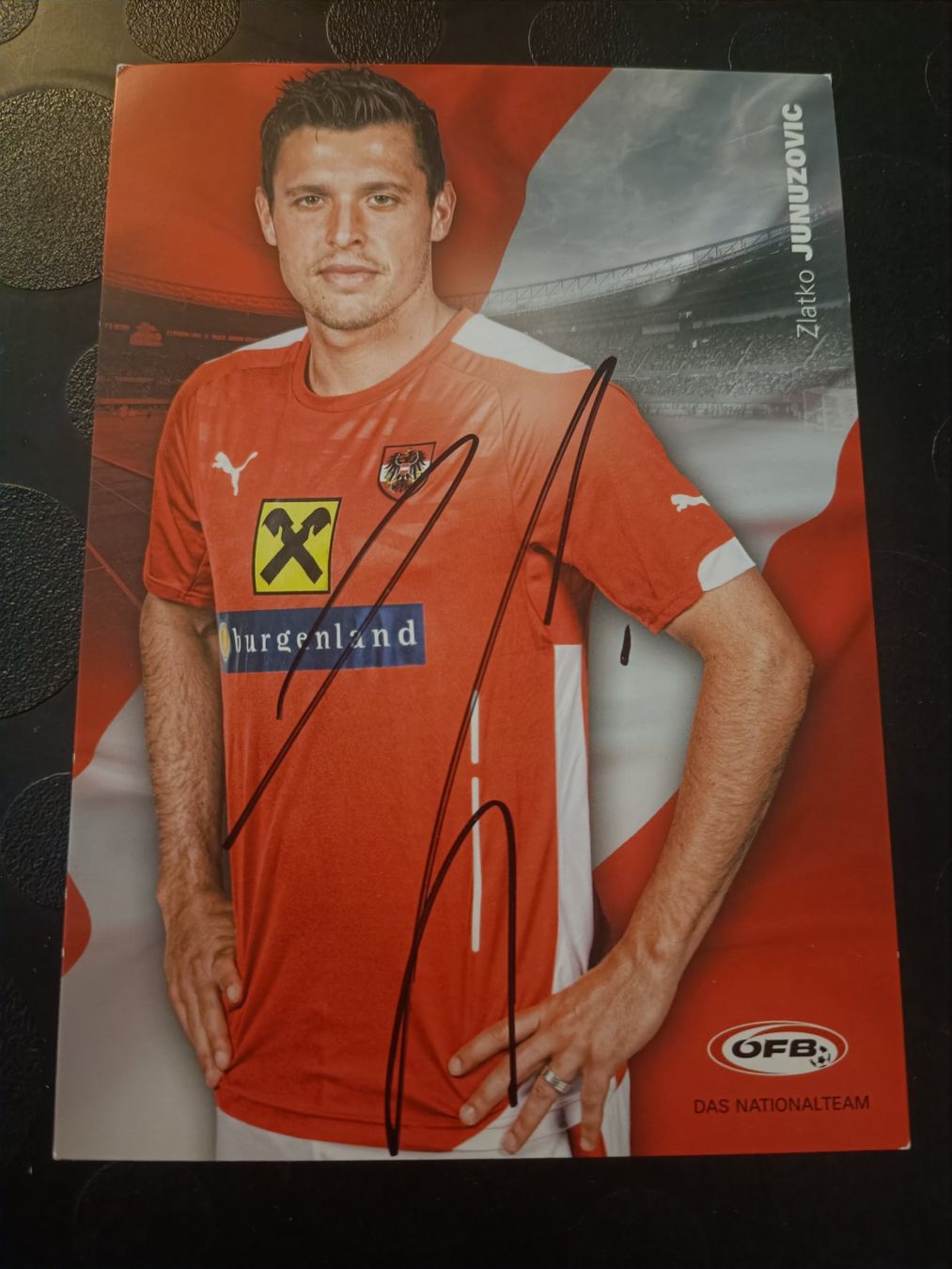 Autografi: Zlatko Junuzovic - handsignierte ÖFB Autogrammkarte von 2016 – Usato da Menziken venduto da Artographs
