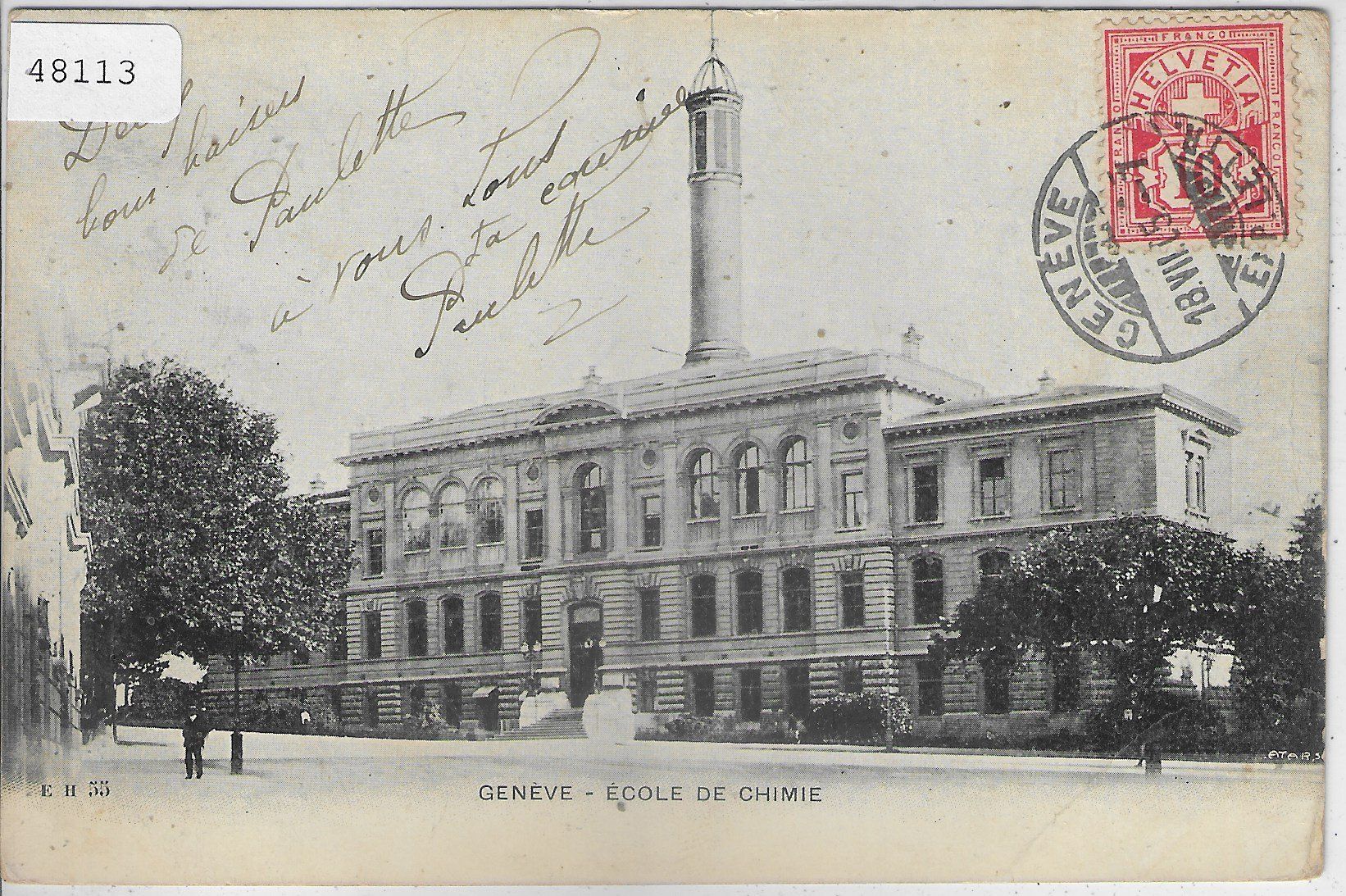 Ansichtskarten: Geneve - Ecole de Chimie – Gebraucht aus Ettingen von Kartenplanet