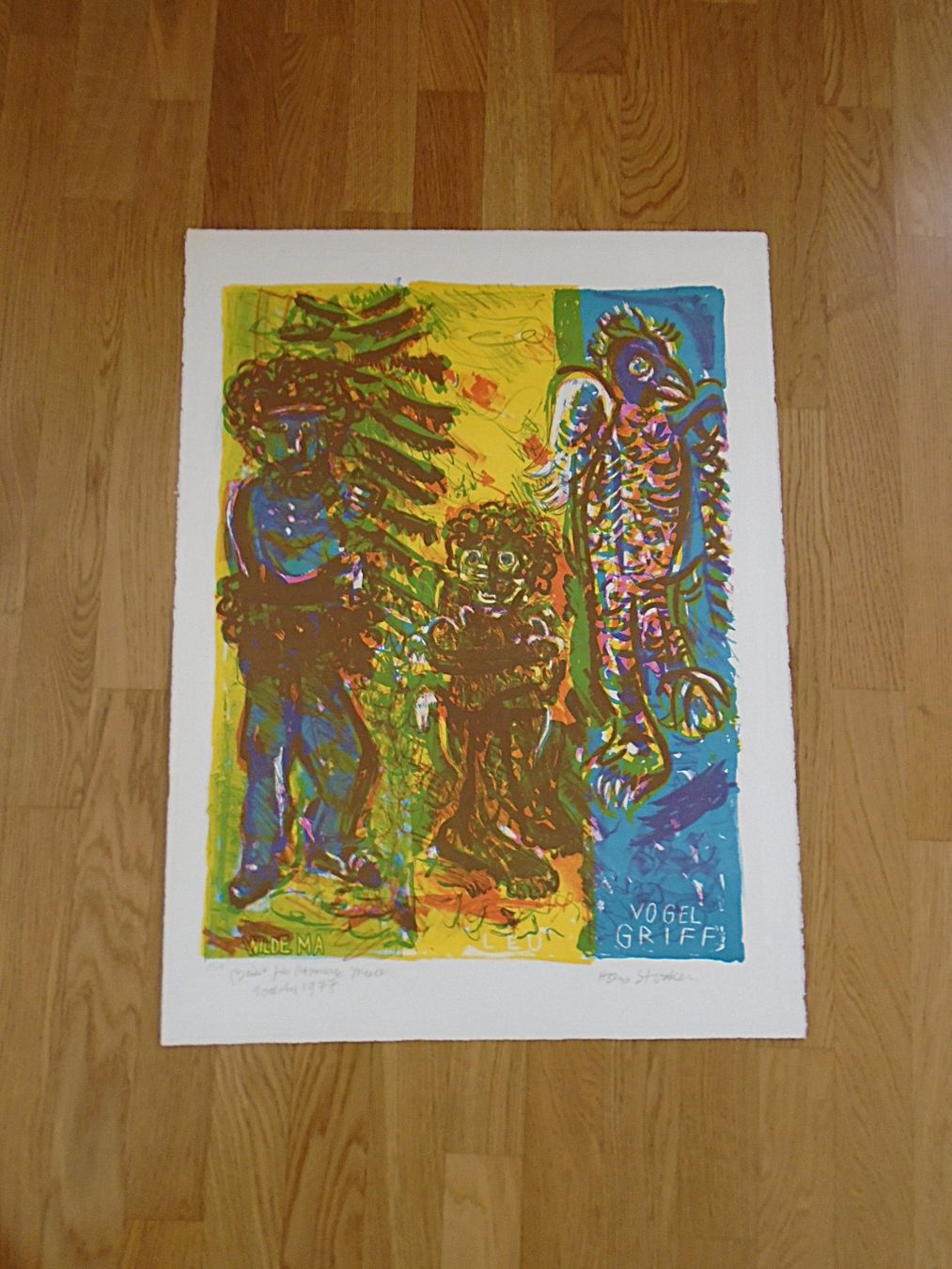 Grafica & Litografie: H. STOCKER Lithographie - Wilde Ma, Leu, Vogel Gryff – Usato da Pfeffingen venduto da Elfenstein