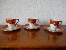 3 Mokka Tassen Schaubach Kunst - Vintage 50-60er
