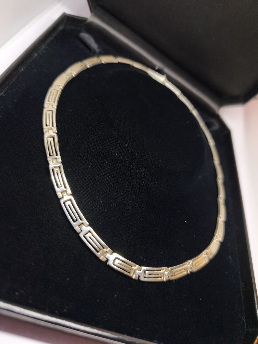 Catenine: Collier aus Silber 925 Mäander Muster ca. 42cm – Usato da St. Gallen venduto da GIULESGG 1