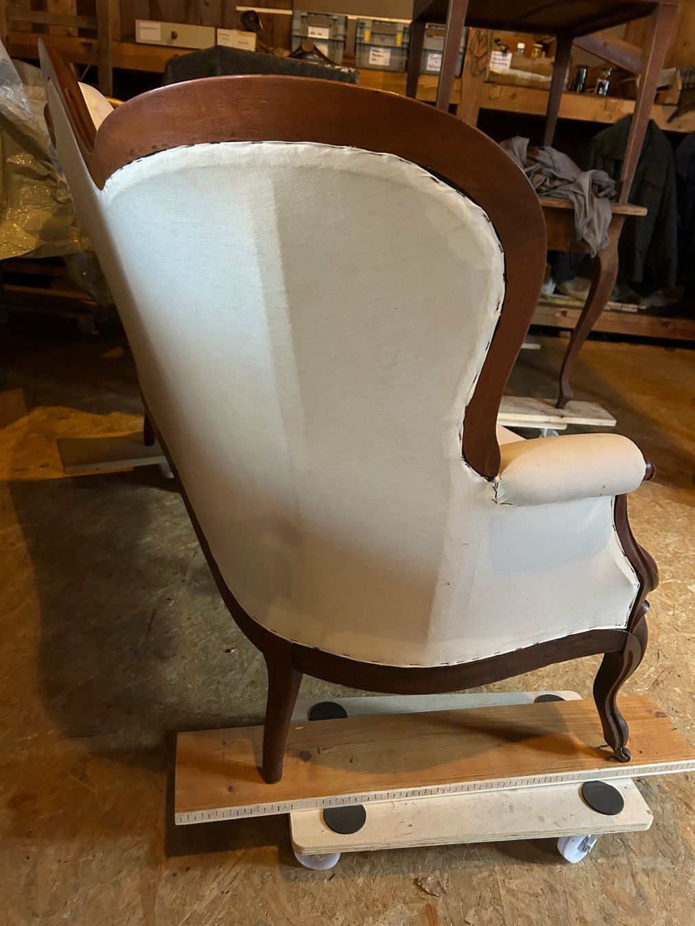 Sofas: Louis Philippe Sofa  mit Vor Stoff Hartholz, Kanneliert – Gebraucht aus Koblenz von Rbaldinger54 4