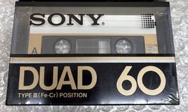 SONY DUAD 60 Fe-Chrom seltene KULT-Audio-Kassette Original!
