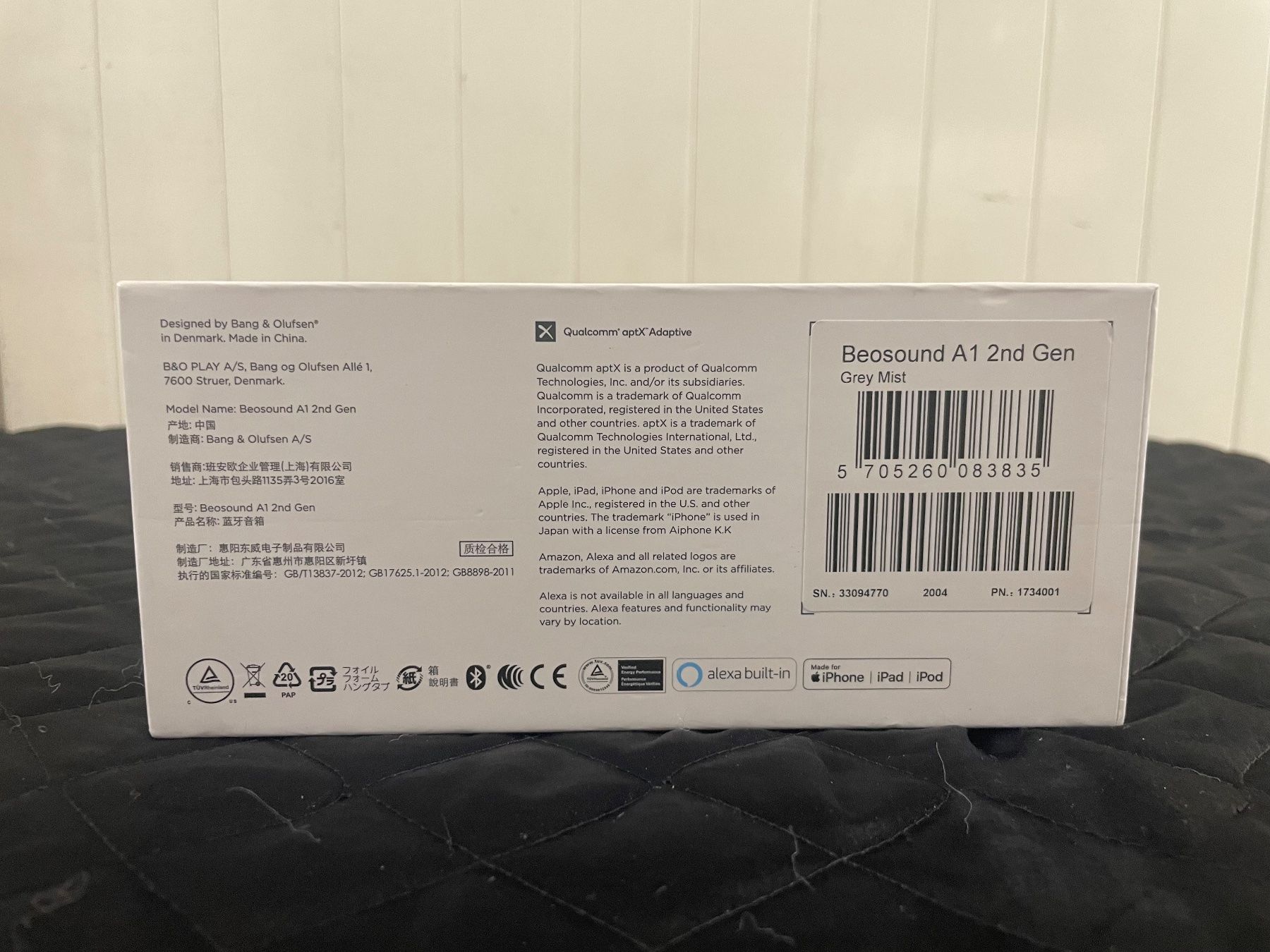 Bang & Olufsen Lautsprecher: B&O Beosound A1 2nd Gen Grey Mist – Neu und originalverpackt aus Kirchberg SG von EPGaemperle 2