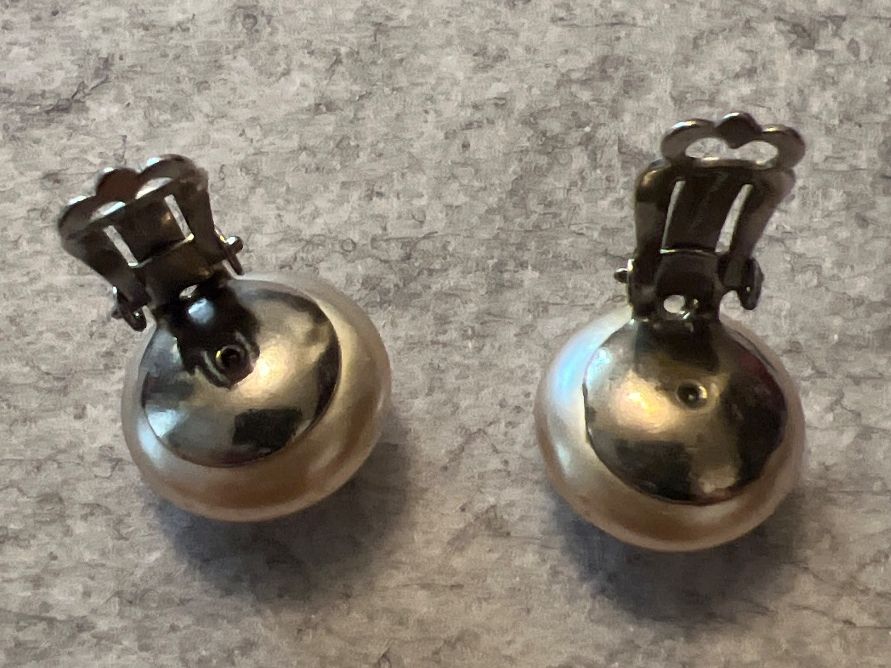 Orecchini pendenti & Orecchini a lobo: Vintage Ohrclips Perlenimitat – Usato da Uznach venduto da Ya_x7x6 4