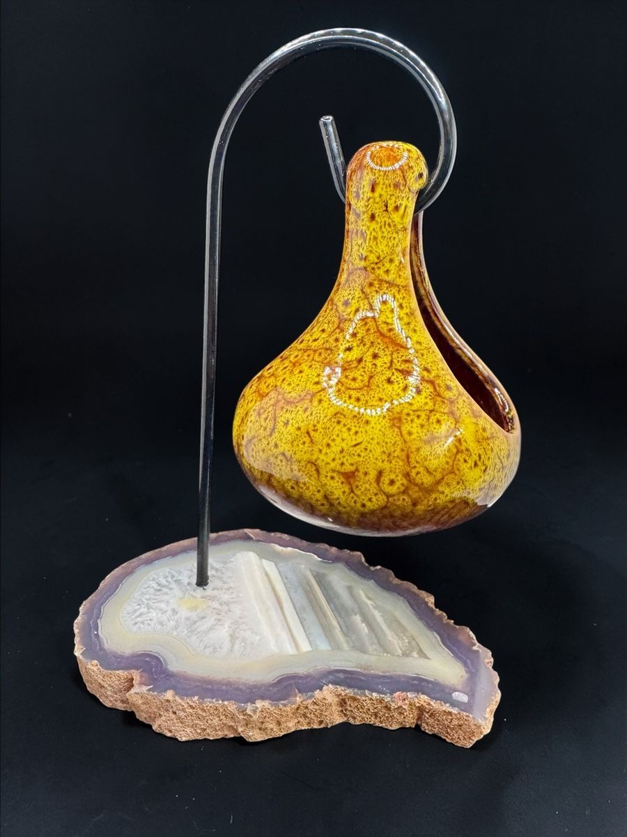 Minerali & Pietre curative: Duftlampe auf Achatplatte Nr. 3 – Nuovo e nell'imballaggio originale da Amden venduto da Energiearbeit.Laib