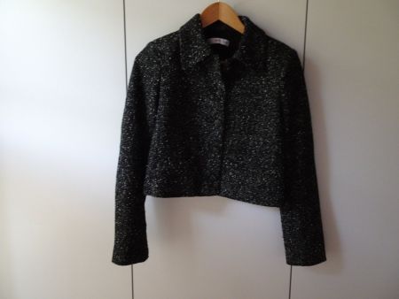 Kurzblazer schwarz meliert von Mango Gr. XS - 251027