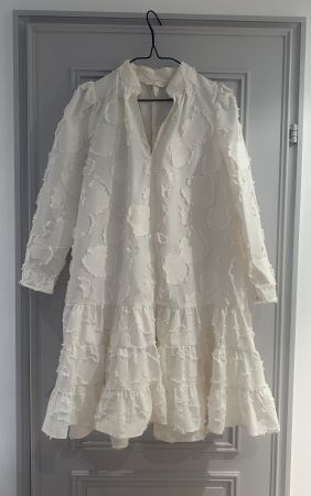 Limited Edition H&M Kleid, Langarm weiss, Herbst, Boho