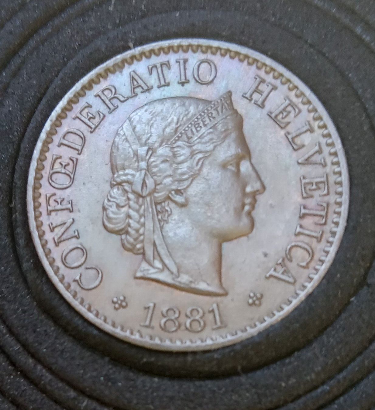 Tutti le monete: **5 RAPPEN 1881B**STGL** PATINE SPIEGELT FARBEN**UNC** – Nuovo e nell'imballaggio originale da LYON FRANCE venduto da Zumbawe 5