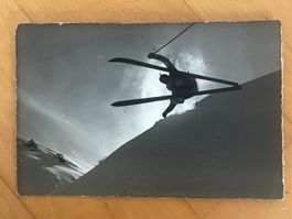 Gyger Adelboden «Quersprung» / Skifahrer Ski Echt-Foto