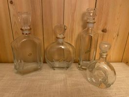 4 Glaskaraffen, eventuell für Handmalerei Set
