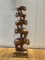Holz Elefantenstapel geschnitzt 92cm hoch