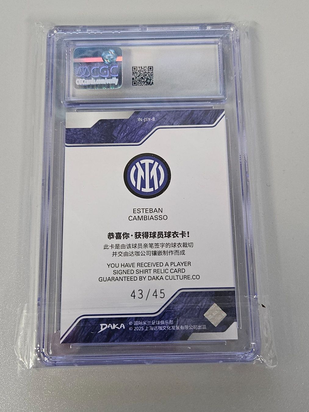 Carte collezionabili: 2024/25 DAKA Ineffable Jersey/45 MINT 9 E.CAMBIASSO Inter – Usato da Arth venduto da Web_air1 1