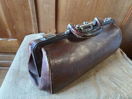 Vintage Apotheker Ärzte Tasche Hebammen Koffer Leder